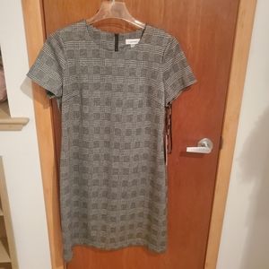 Black Plaid Pattern Calvin Klien Sheath Dress